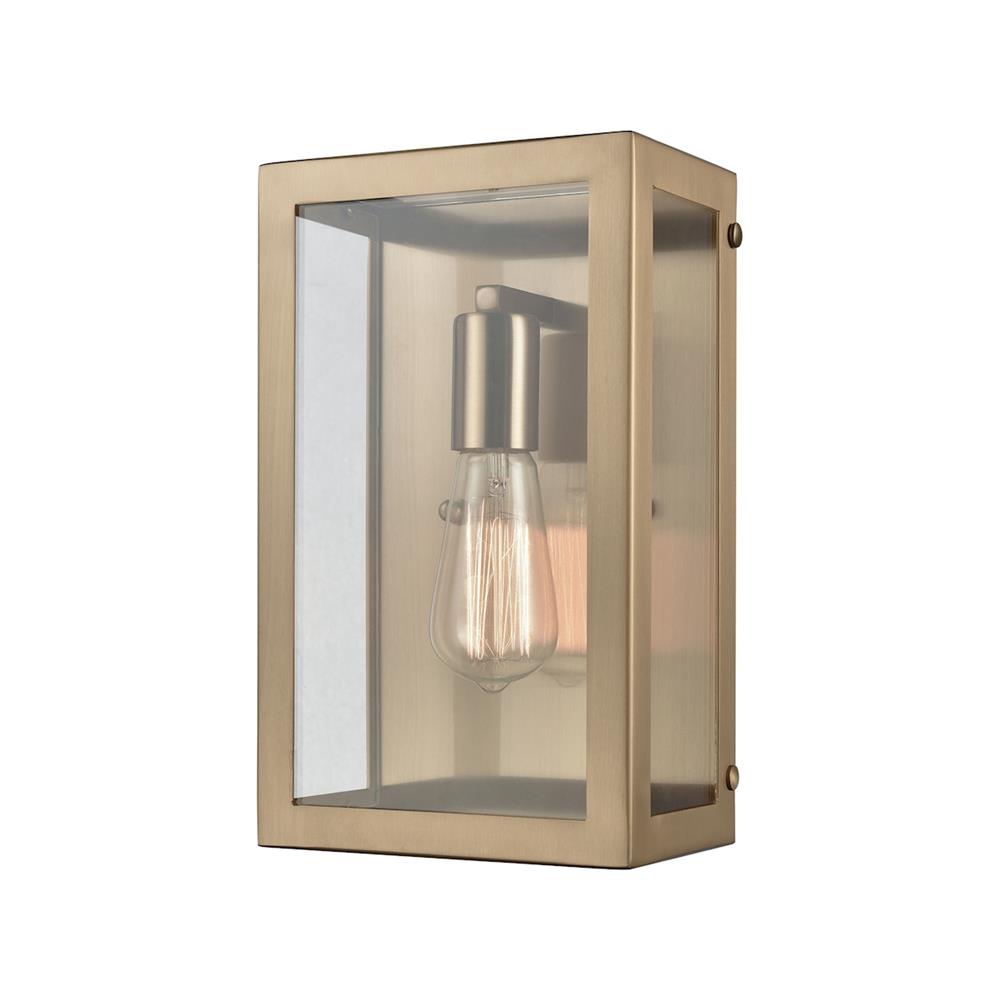 ELK Lighting 63080-1 Parameters 1 Light Sconce In Satin Brass With Clear Glass
