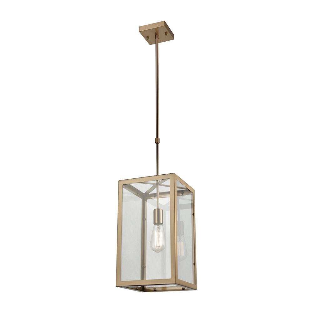 ELK Lighting 63081-1 Parameters 1 Light Chandelier In Satin Brass With Clear Glass