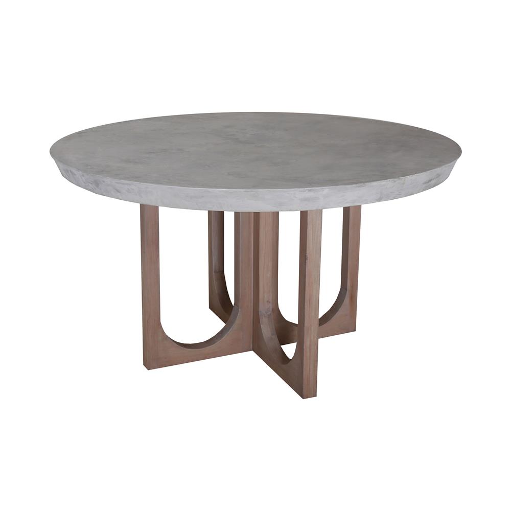 ELK Home 7011-1497 Innwood Round Dining Table in Waxed Concrete, Blonde Stain