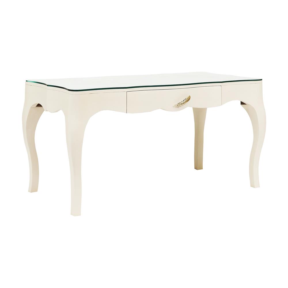 Elk Home 7119002 Lightly Glass Top Desk in Indian White