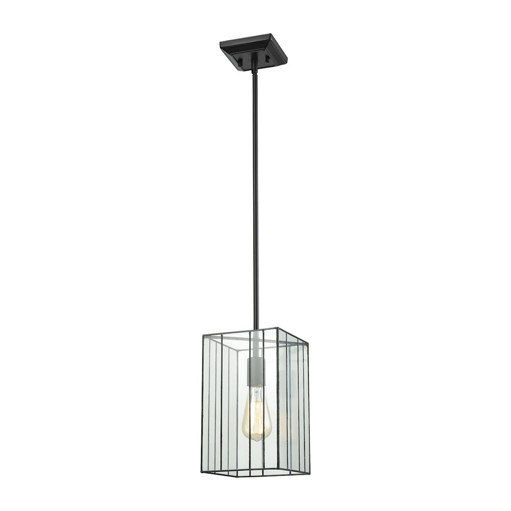 ELK Lighting 72195/1-LA Lucian 1 Light Pendant In Oil Rubbed Bronze With Clear Glass - Includes Recessed Lighting Kit
