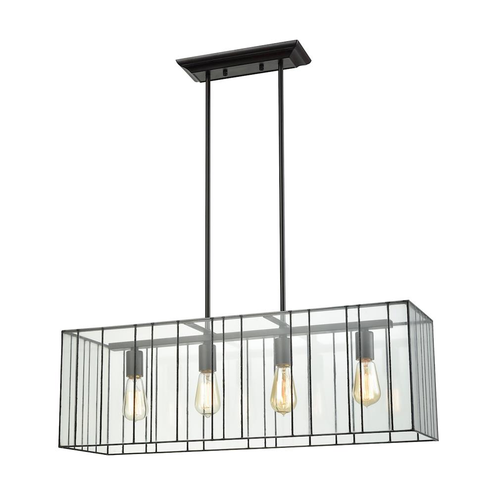 ELK Lighting 72196/4 Lucian 4 Light Chandelier In Oil Rubbed Bronze With Clear Glass
