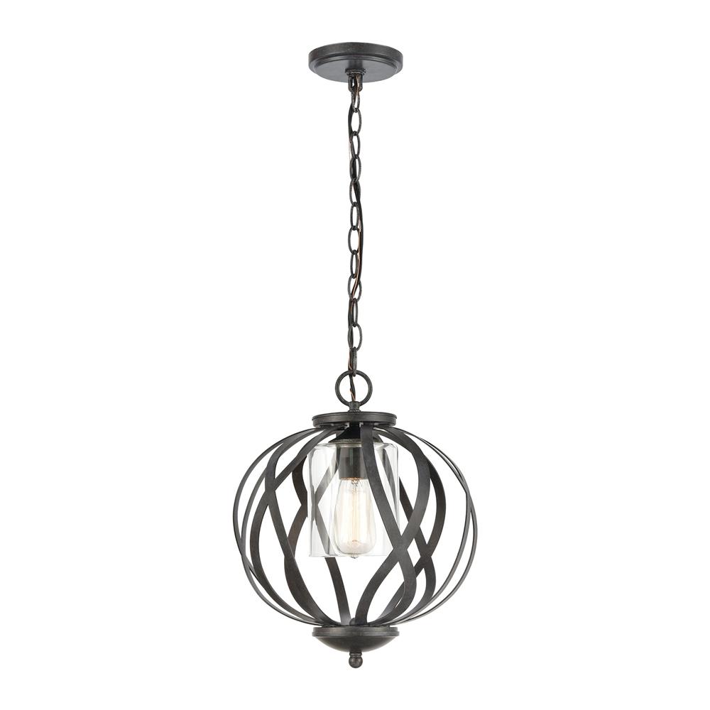 ELK Lighting 75094/1 Daisy 4-Light Pendant in Midnight Bronze with Clear Glass