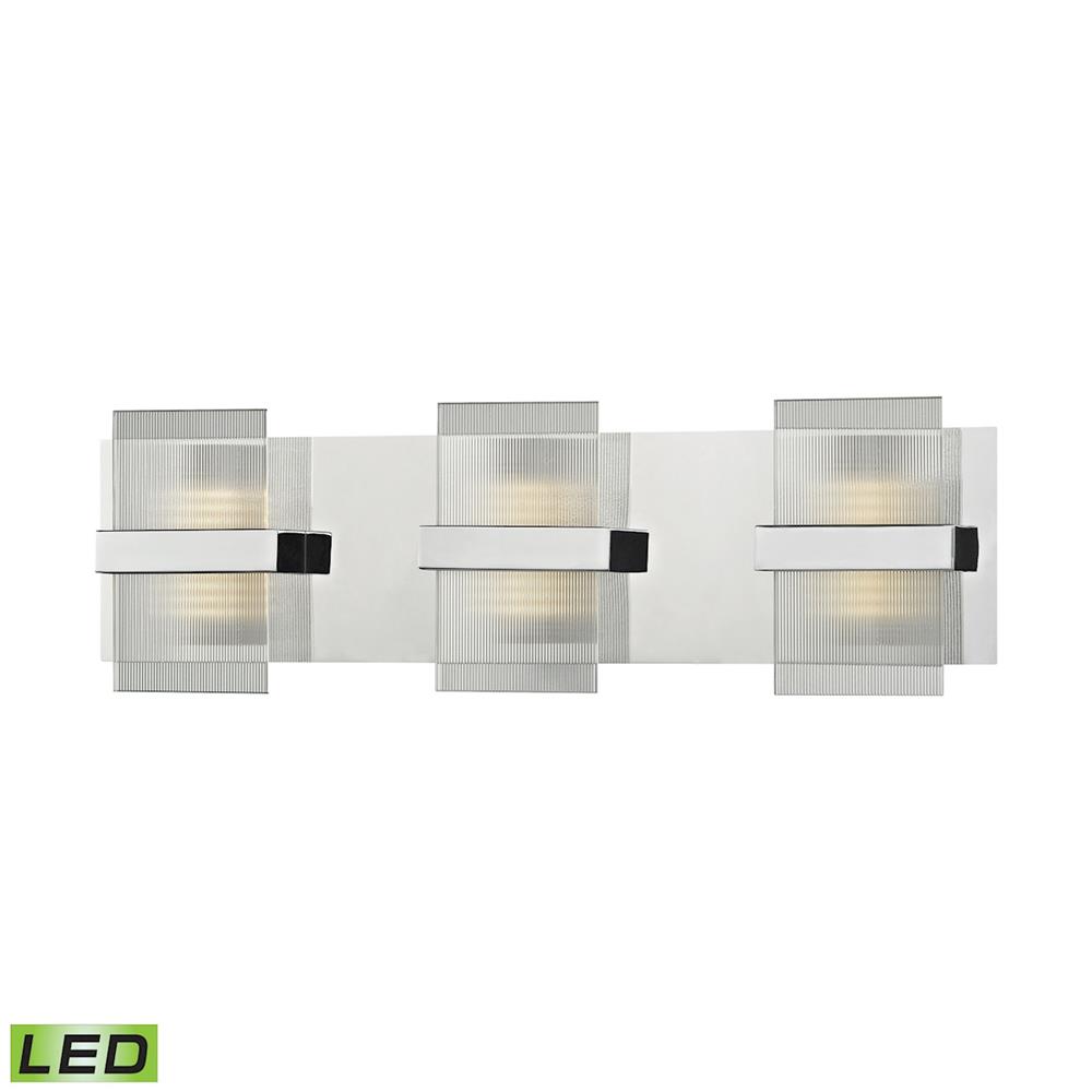 ELK Lighting 81141/LED Desiree Led Vanity In Polished Chrome With Clear Lined Glass