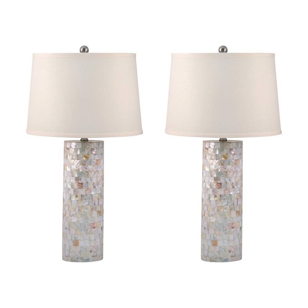 ELK Lighting 812/S2 Mother of Pearl Cylinder Table Lamp