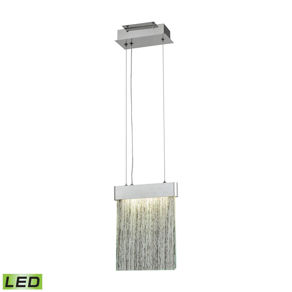 ELK Lighting 85111/LED Meadowland LED Pendant in Satin Aluminum / Polished Chrome