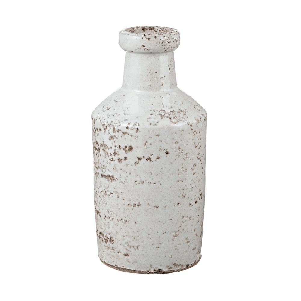 ELK Home 857084 Rustic White Milk Bottle in White