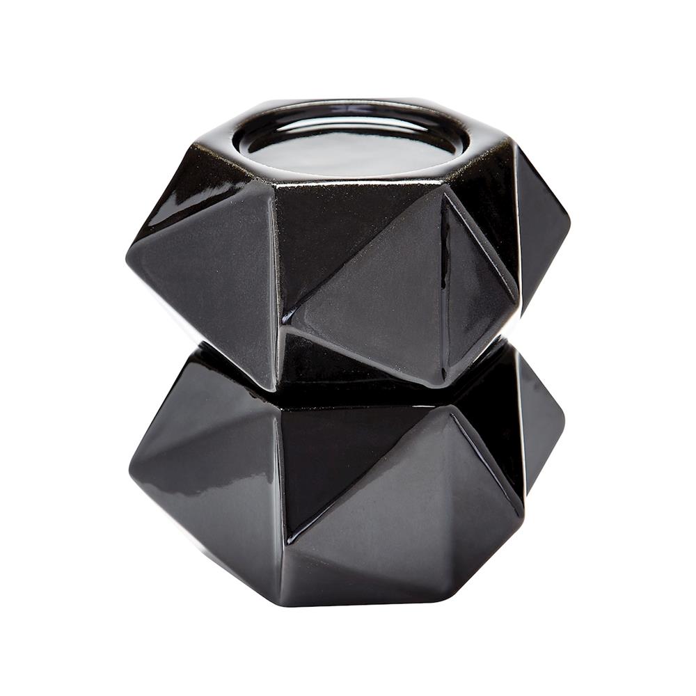 ELK Home 857126/S2 Large Ceramic Star Candle Holders - Black. Set Of 2 in Black