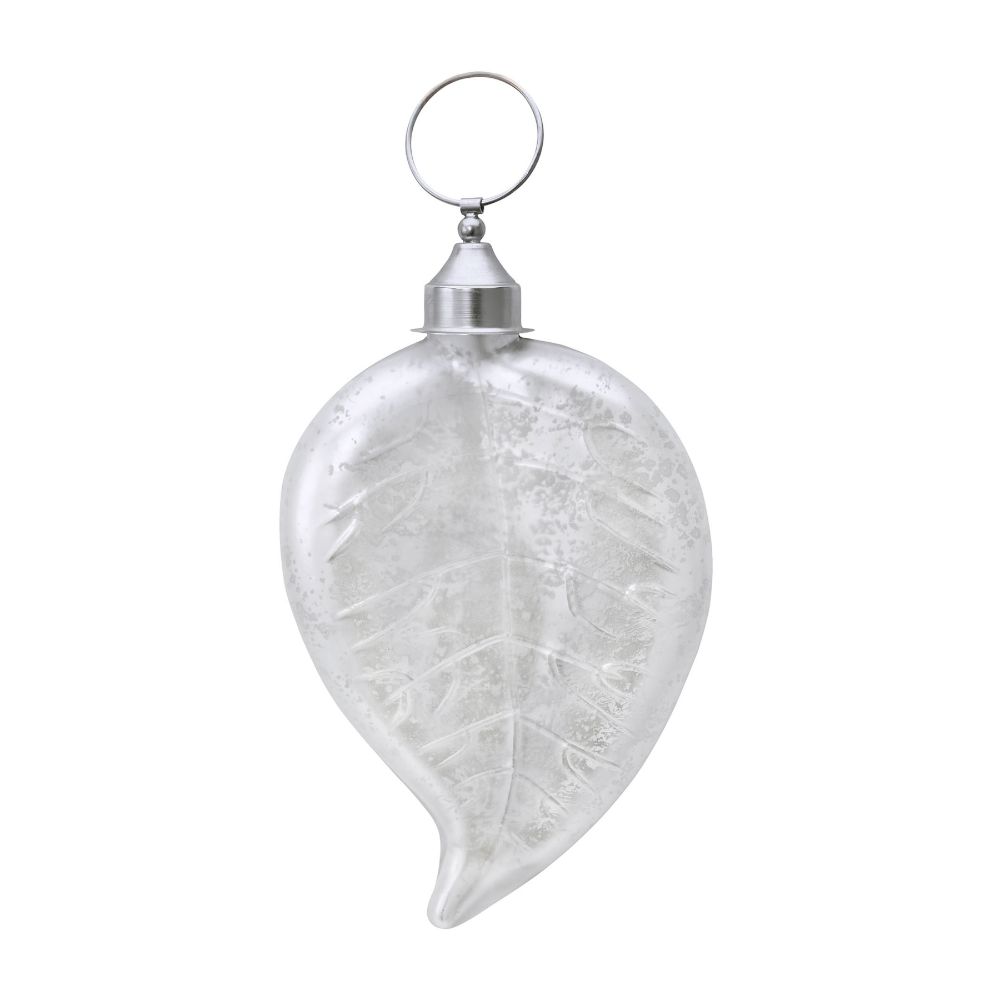 ELK Home 876015 White Satin Leaf Ornament