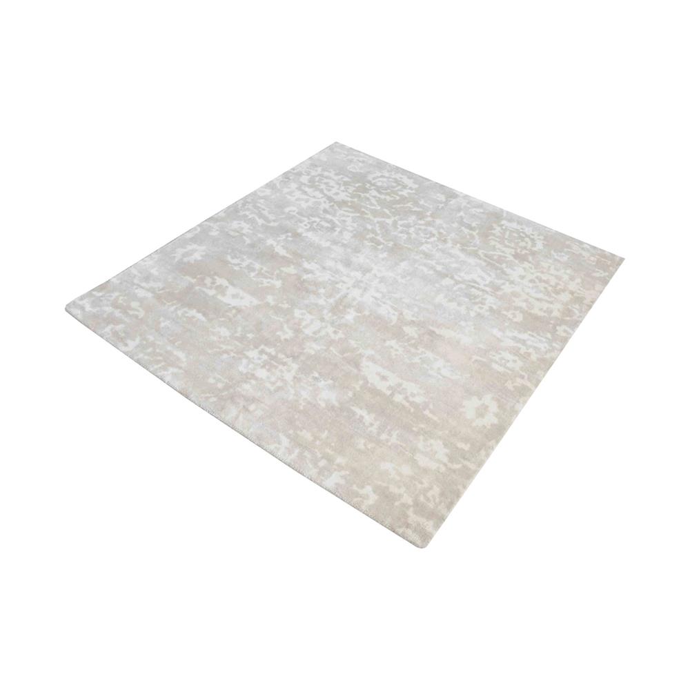 ELK Home 8905-214 Senneh Handwoven Wool Printed Rug In Beige And White - 16-Inch Square