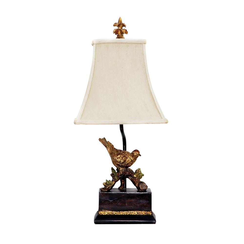 ELK Home 91-171 Perching Robin Table Lamp in Gold Leaf / Black