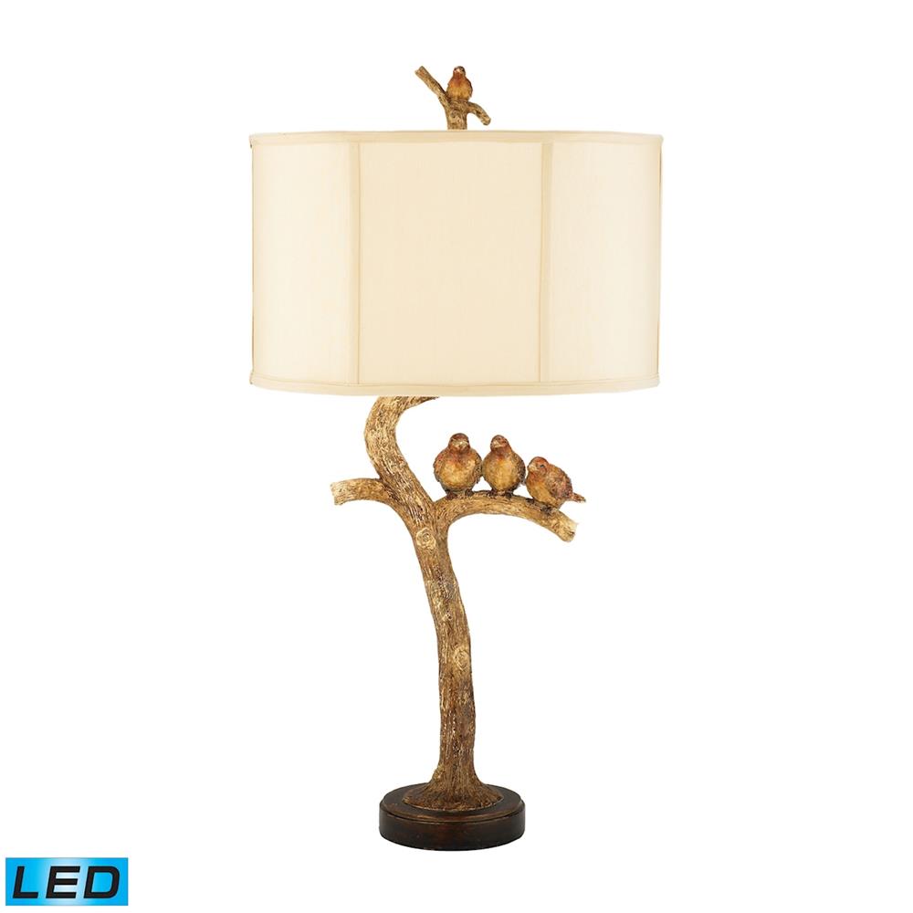 ELK Home 93-052-LED Three Bird Light Table Lamp in Gold Leaf / Black (LED)