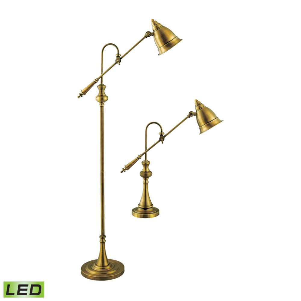ELK Lighting 97623-LED Watson Floor and Table Lamp - Set of 2 Brass - Includes LED Bulbs