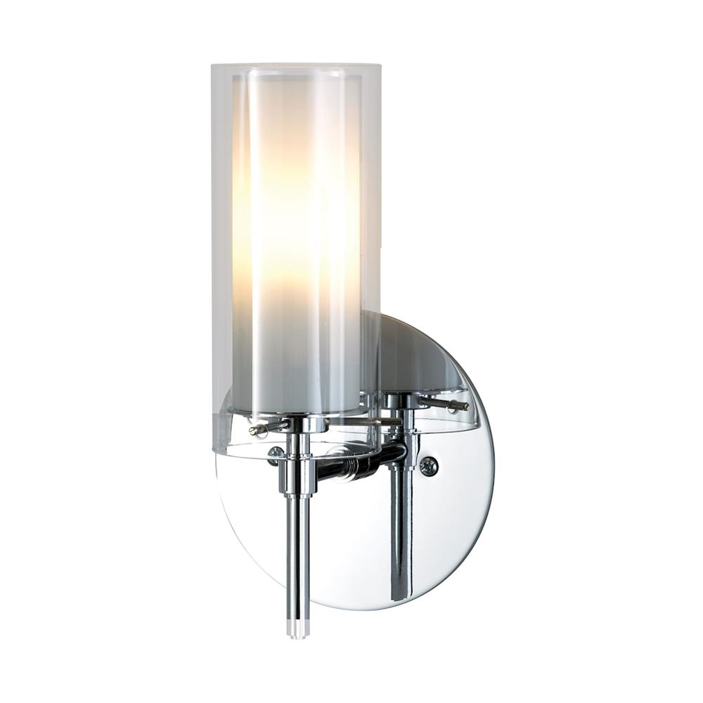 ELK Lighting BV671-90-15 Tubolaire 1 Light Sconce In Chrome With Clear Outer Glass And Frosted Interior Glass