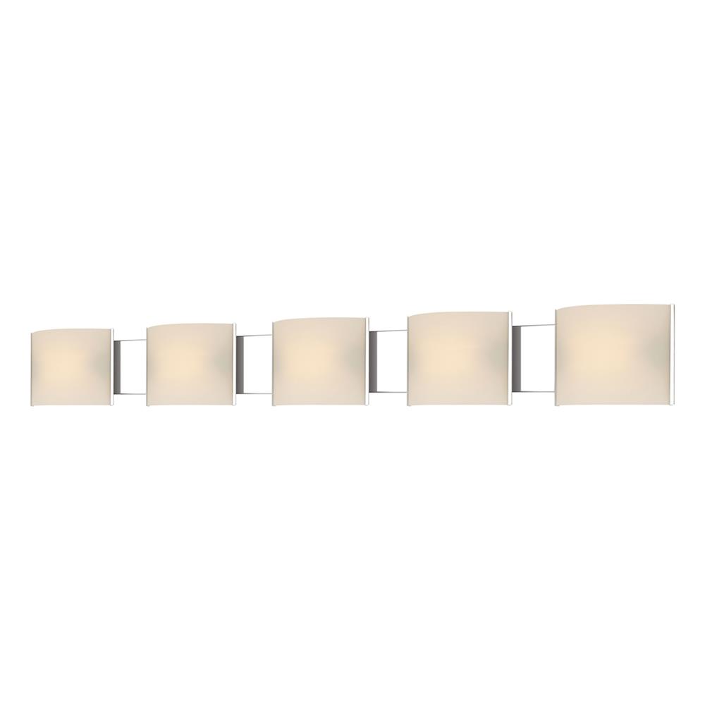 ELK Lighting BV715-10-15 Pannelli 5 Light Vanity In Chrome And Hand-Moulded White Opal Glass
