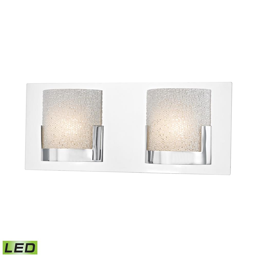 ELK Lighting BVL1202-0-15 Ophelia 2 Light LED Vanity In Chrome And Clear Glass