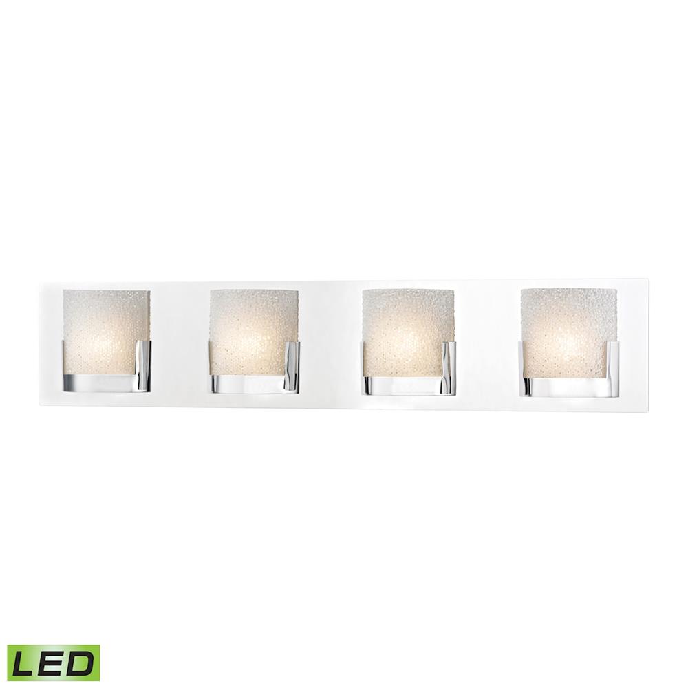 ELK Lighting BVL1204-0-15 Ophelia 4 Light LED Vanity In Chrome And Clear Glass