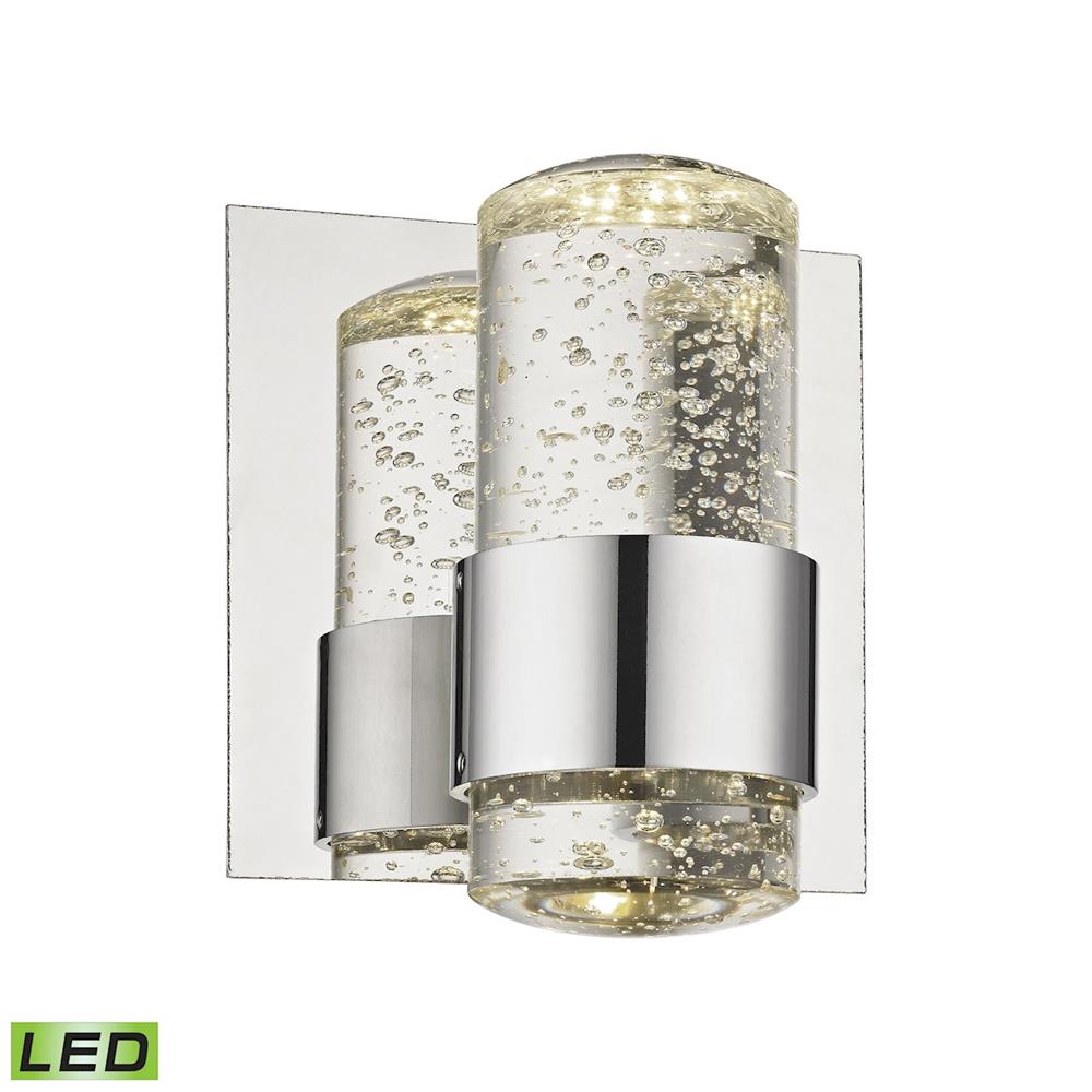 ELK Lighting BVL151-0-15 Surrey 1 Light LED Vanity In Chrome And Bubbled Glass