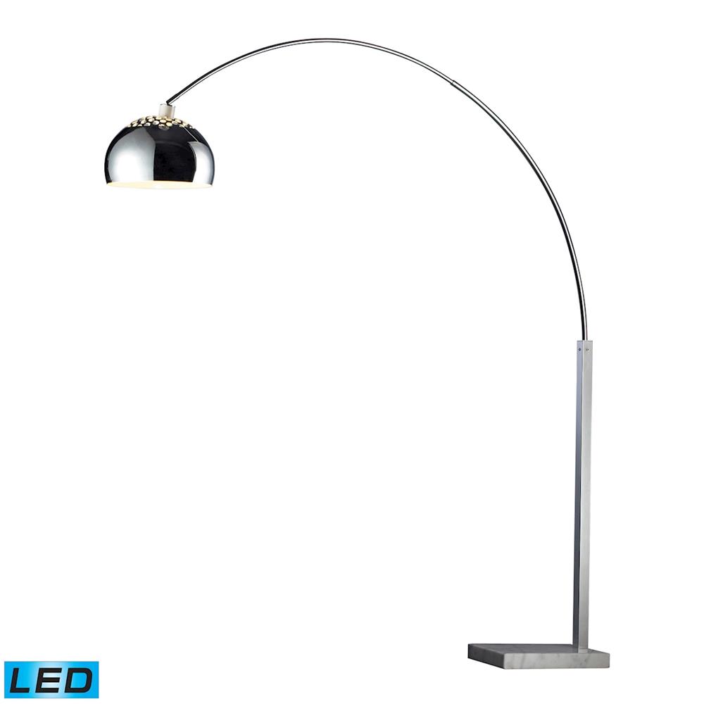 ELK Lighting D1428-LED Penbrook Floor Lamp in Silver Plated And White Marble (LED)
