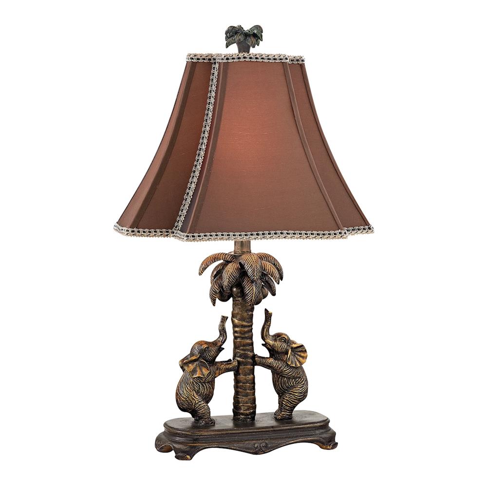 ELK Home D2475 Elephants On Palm Tree Accent Lamp