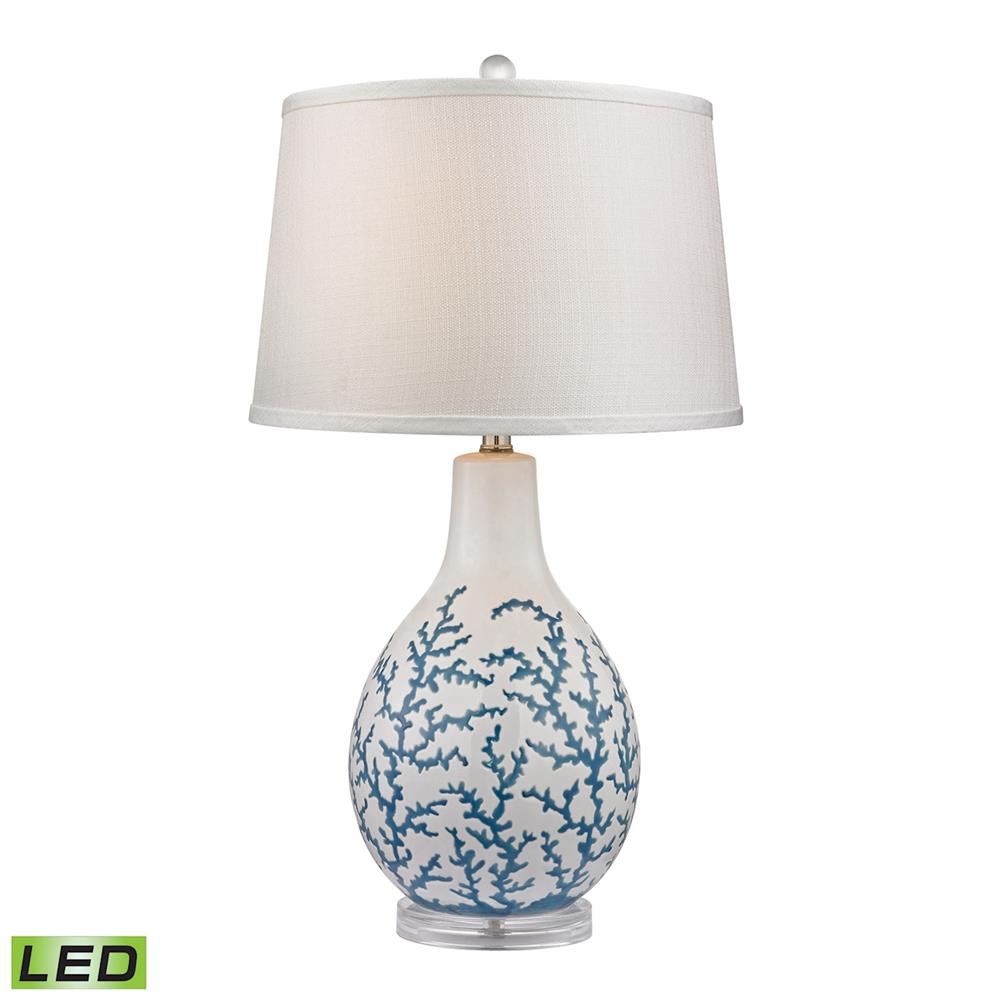 ELK Home D2478-LED Blue Coral Ceramic Table Lamp With Acrylic Base