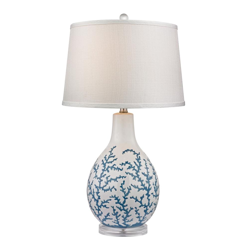 ELK Lighting D2478 Blue Coral Ceramic Table Lamp With Acrylic Base