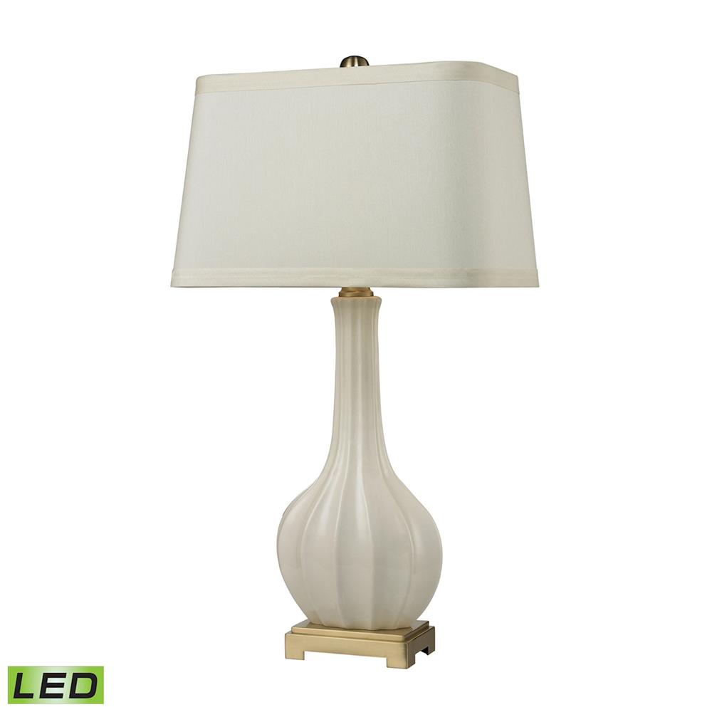ELK Lighting D2596-LED 34" Fluted Ceramic LED Table Lamp in White Glaze
