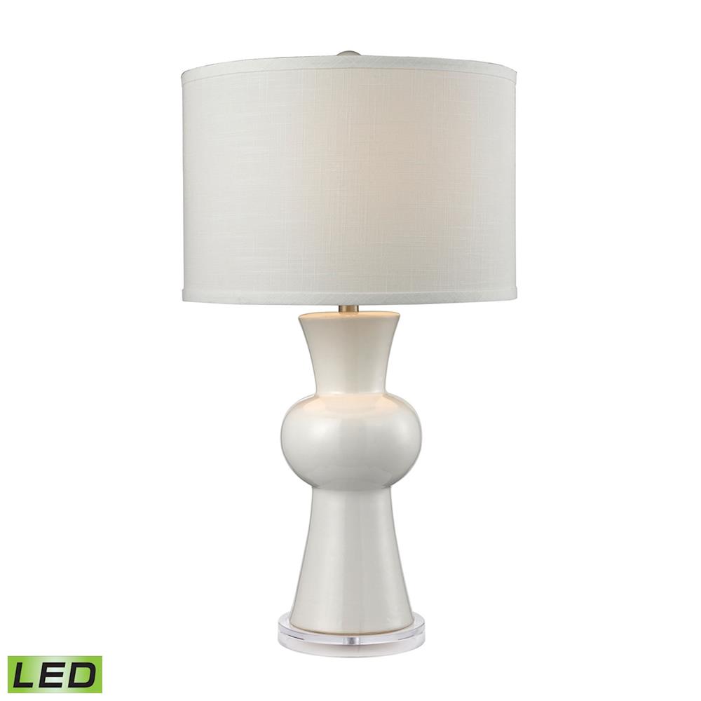 ELK Lighting D2618-LED 28" Ceramic LED Table Lamp in Gloss White
