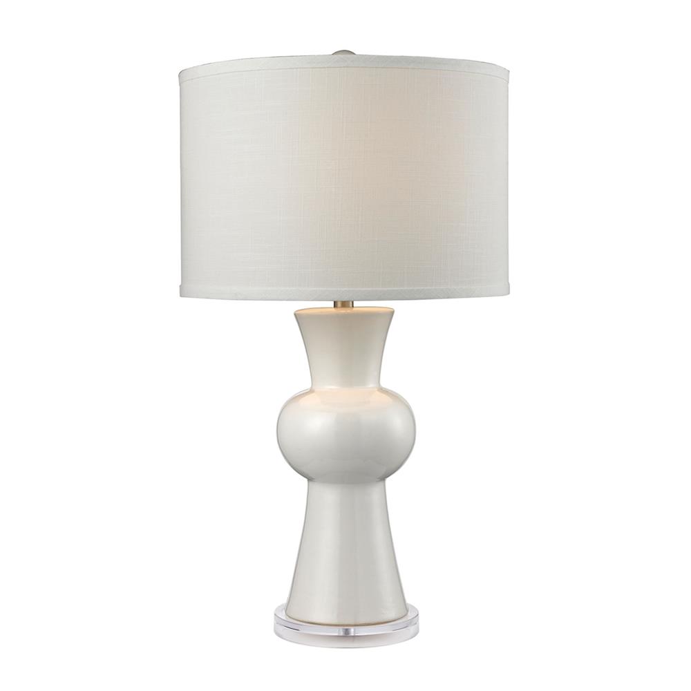 ELK Lighting D2618 28" Ceramic Table Lamp in Gloss White