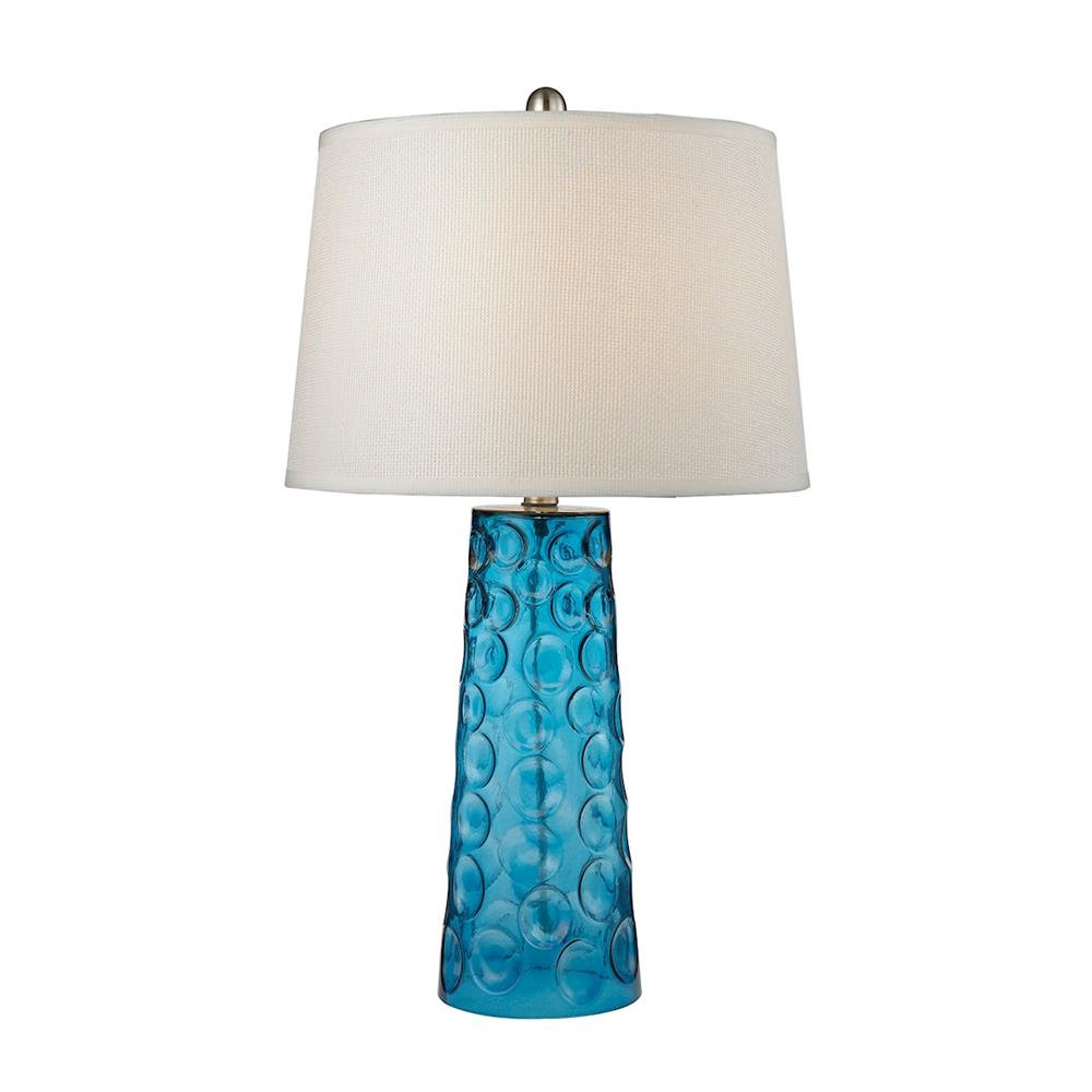 ELK Lighting D2619 27" Hammered Glass Table Lamp in Blue