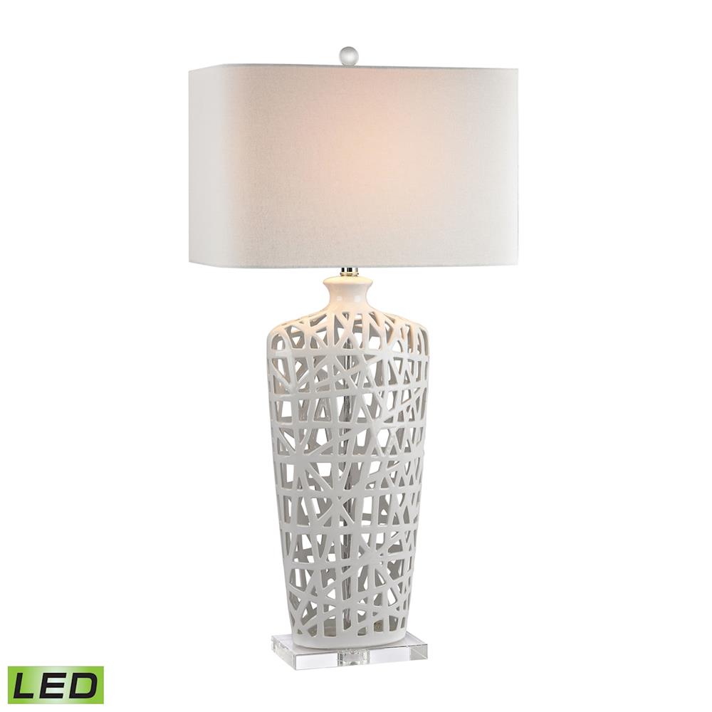ELK Home D2637-LED 36" Ceramic LED Table Lamp in Gloss White