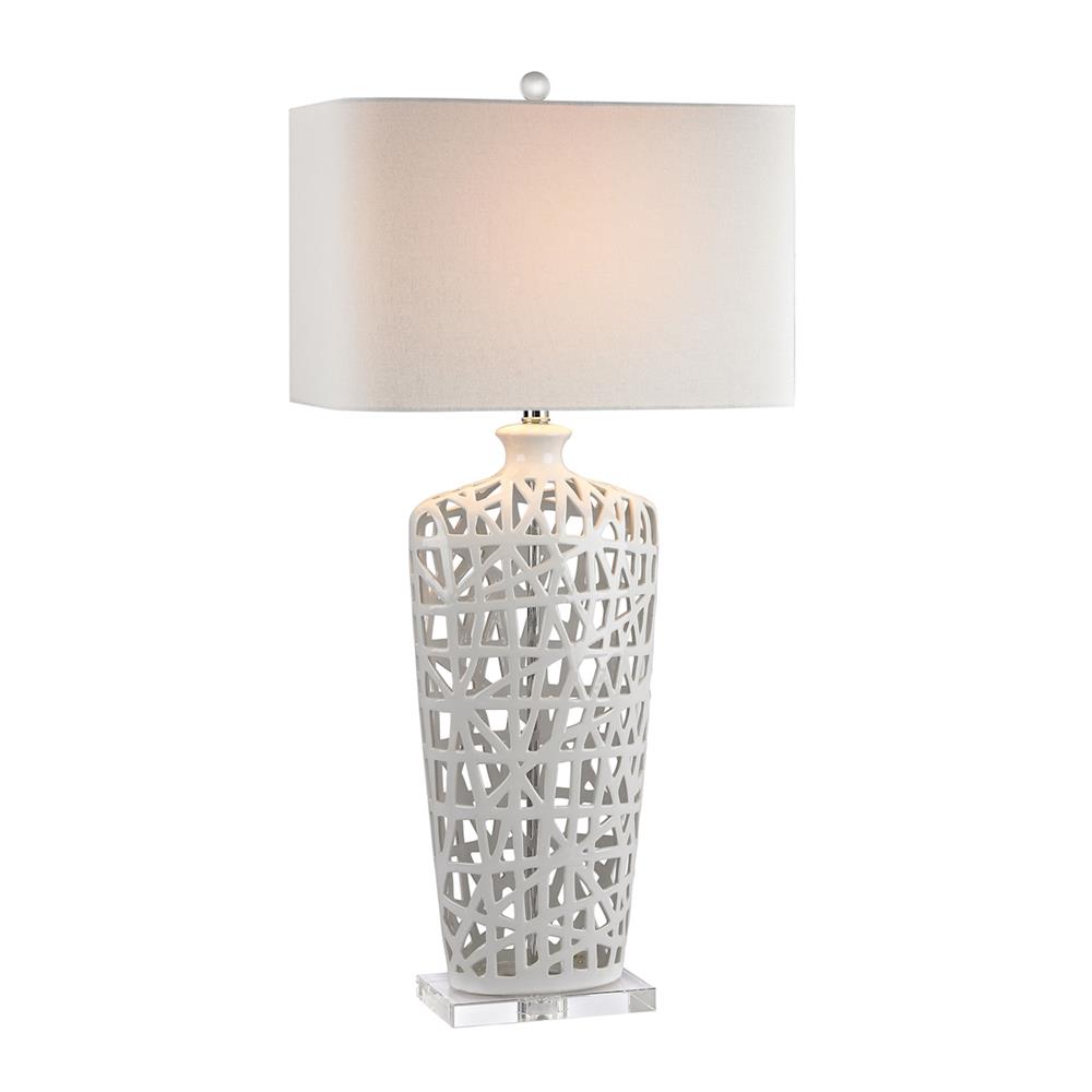 ELK Lighting D2637 36" Ceramic Table Lamp in Gloss White