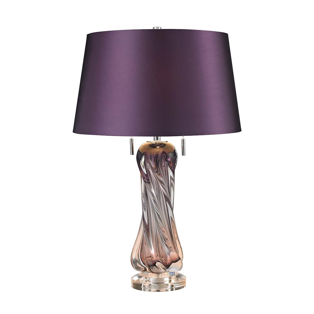ELK Home D2663 24" Vergato Free Blown Glass Table Lamp in Purple