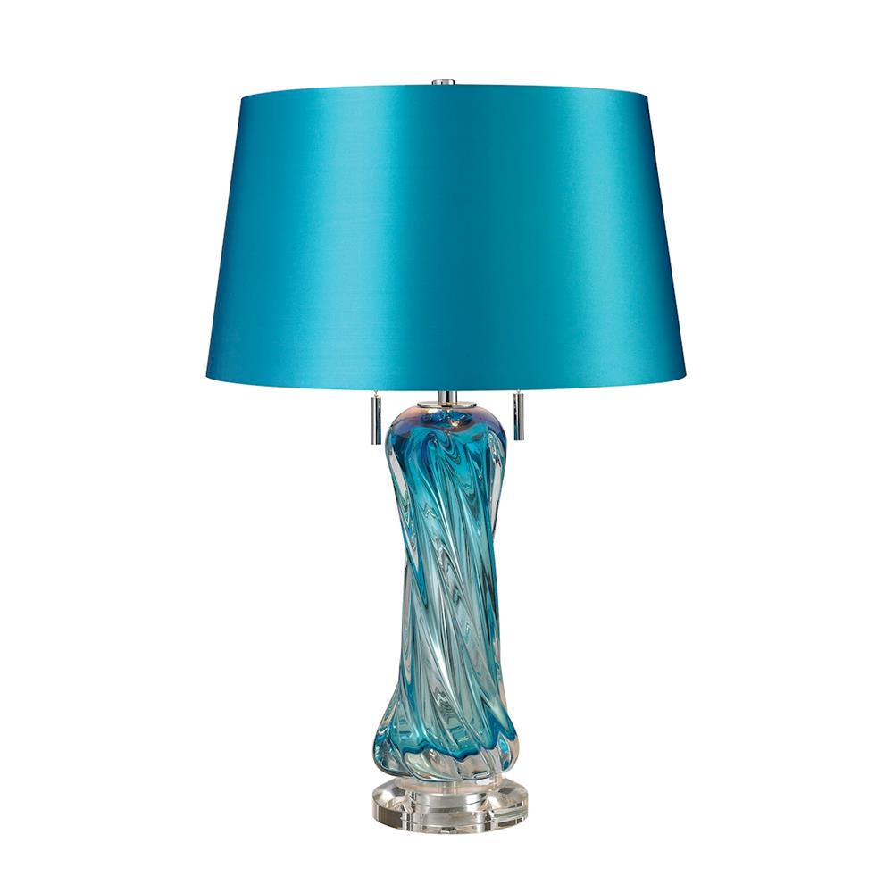 ELK Lighting D2664 24" Vergato Free Blown Glass Table Lamp in Blue
