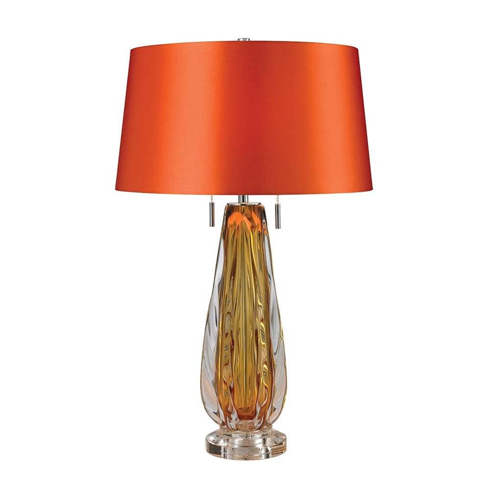 ELK Home D2669 26" Modena Free Blown Glass Table Lamp in Amber