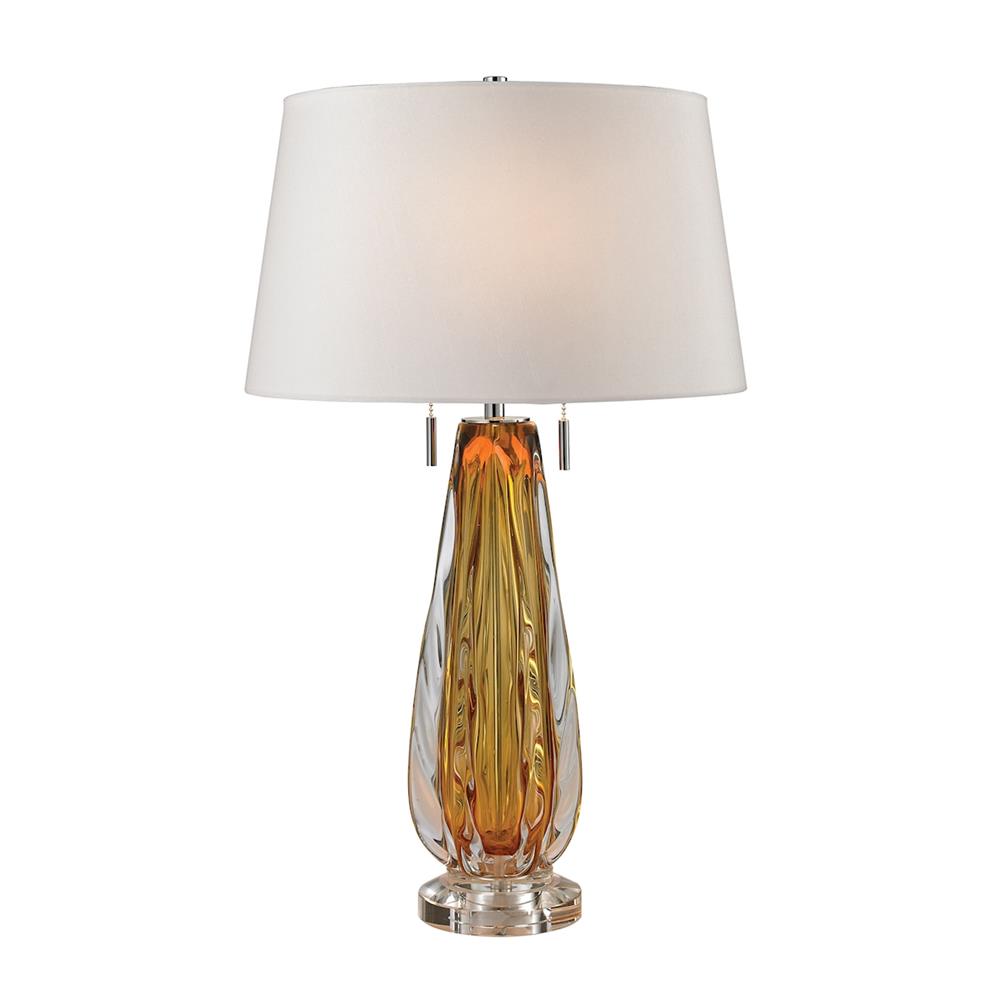 ELK Home D2669W 26" Modena Free Blown Glass Table Lamp in Amber