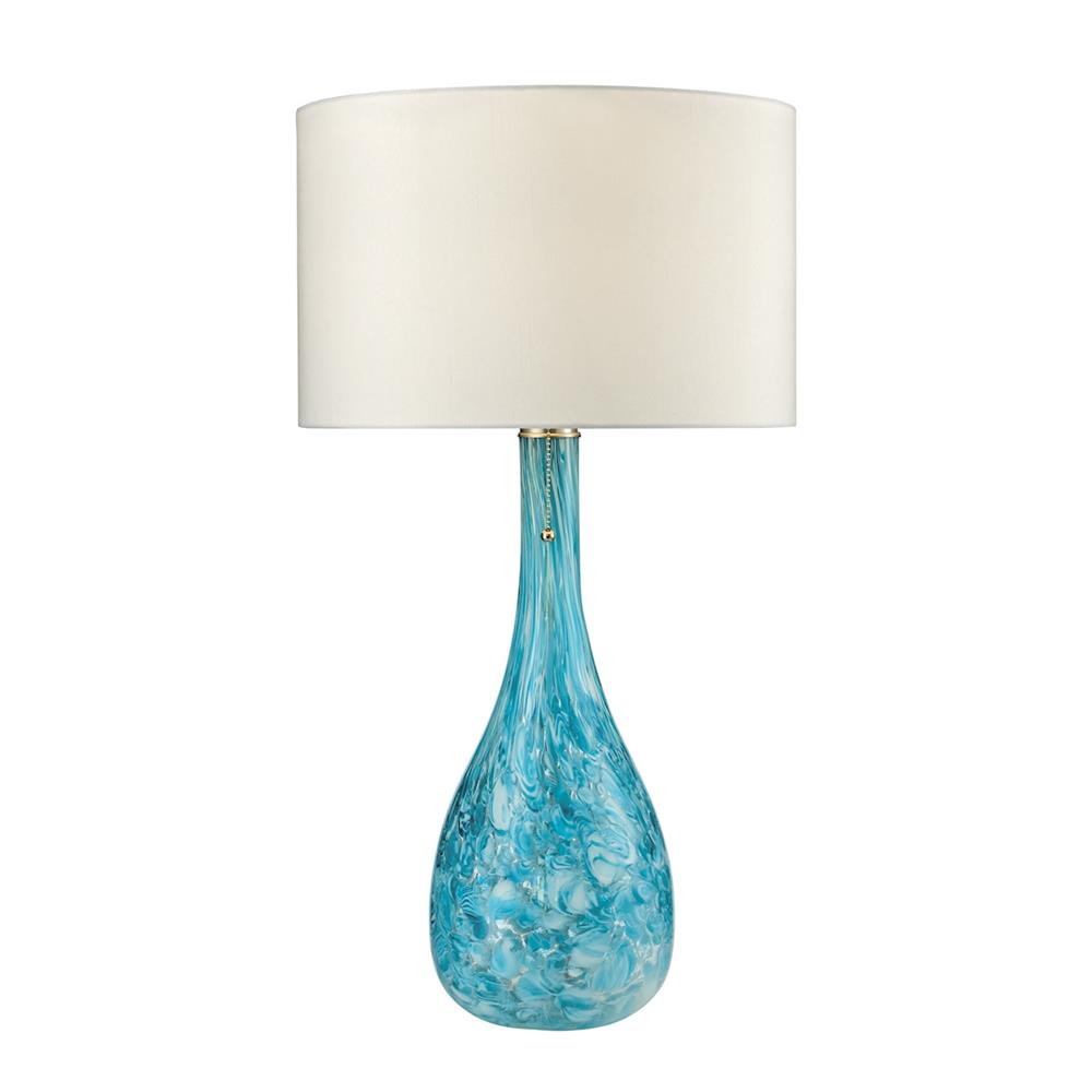 ELK Home D2691 29" Mediterranean Blown Glass Table Lamp in Seafoam