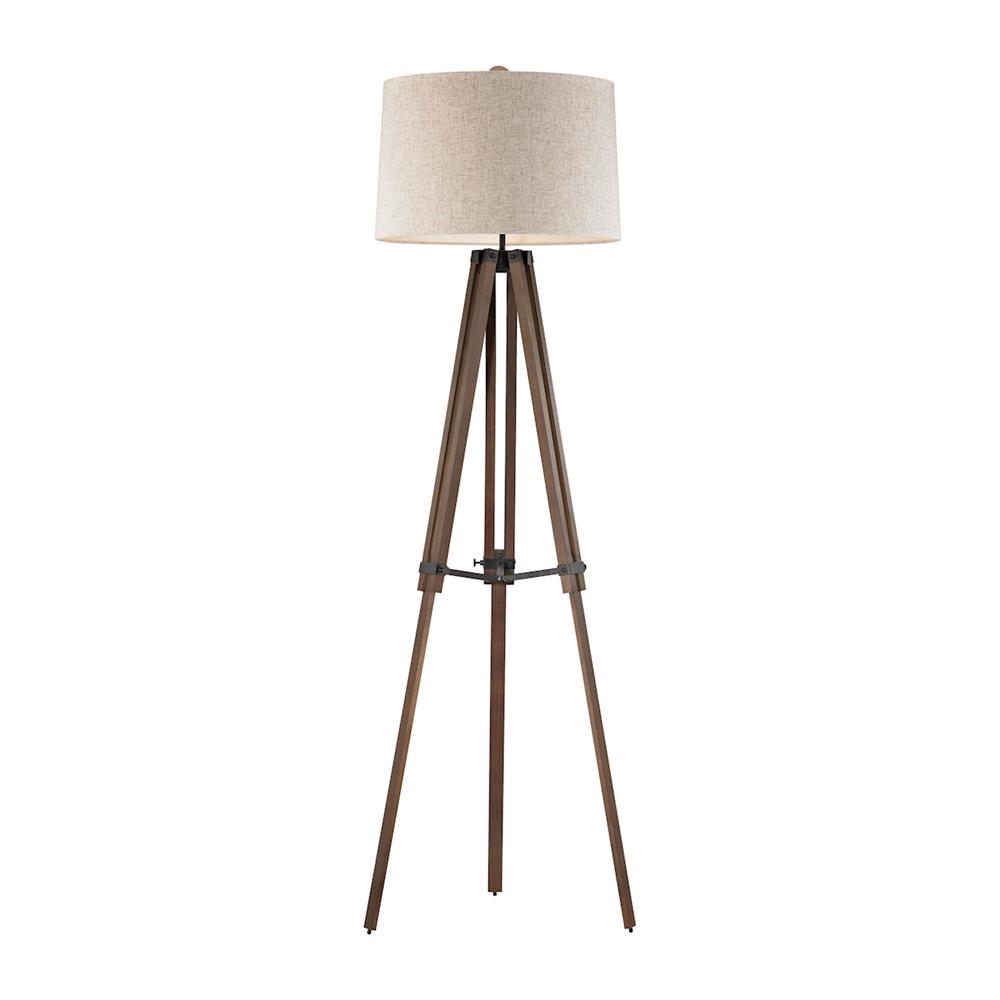 ELK Lighting D2817 Wooden Brace Tripod Floor Lamp
