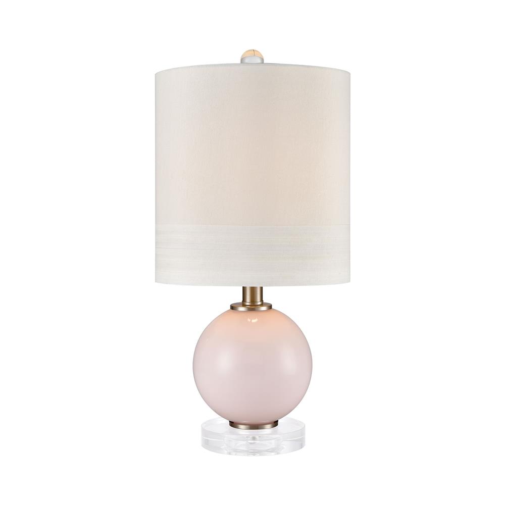 ELK Lighting D4024 Fay Table Lamp in Pink in Pale Pink; Clear Acrylic