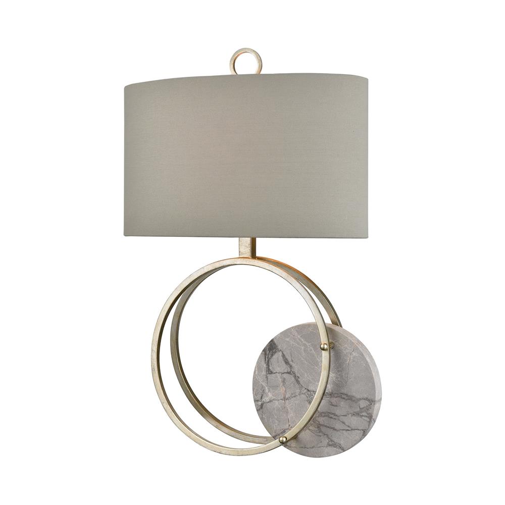Elk Home D4111 Moonstruck Table Lamp in Silver Leaf; Grey Marble