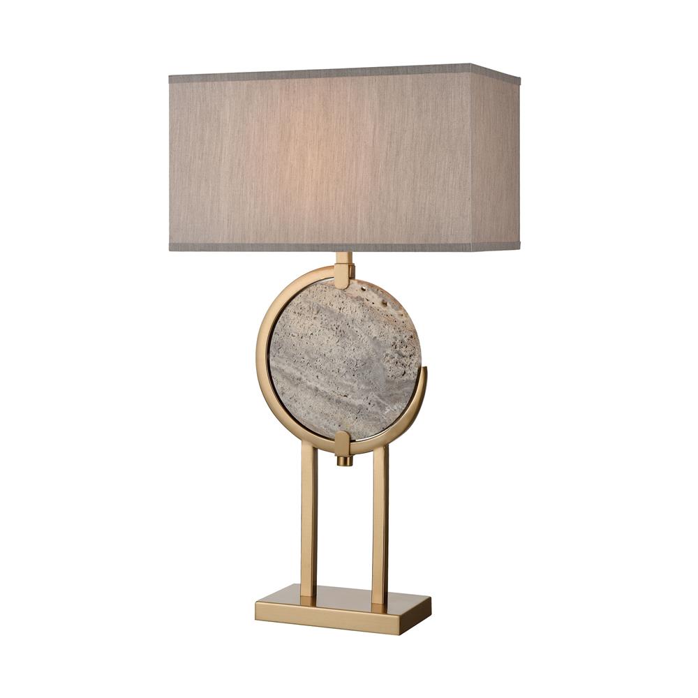 Elk Home D4113 Arabah Table Lamp in Grey Marble; Cafe Bronze