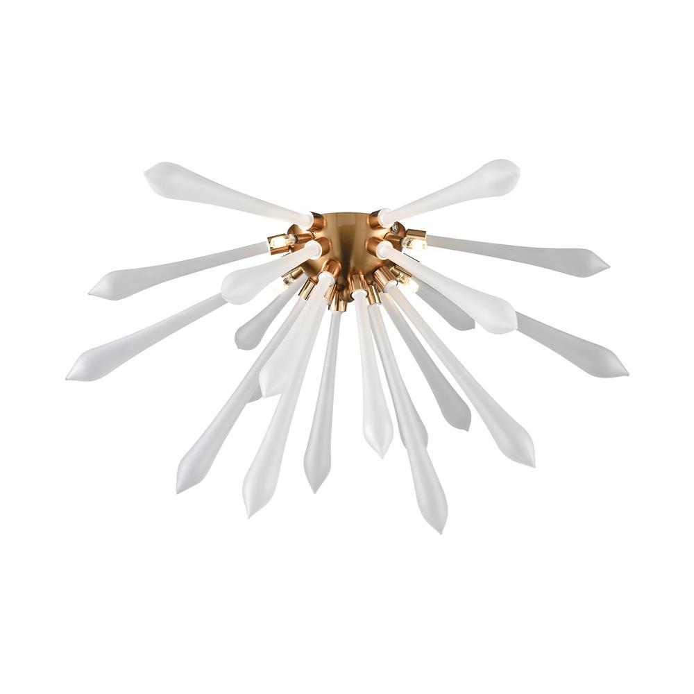 Elk Home D4146F Spiritus 4-Light Flush Mount with Frosted Glass in Frosted Glass; Aged Brass