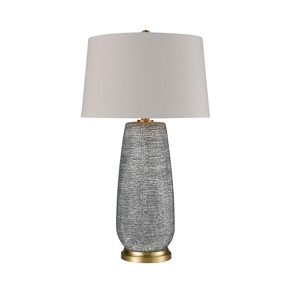 ELK Lighting D4188 Rehoboth Table Lamp in Horizon Blue Dot; Brushed Gold