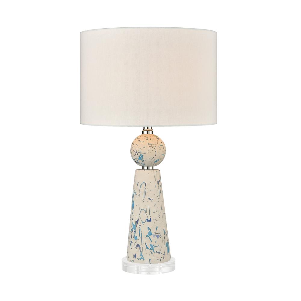 ELK Lighting D4283 Libertine Table Lamp in White and Blue in White; Blue
