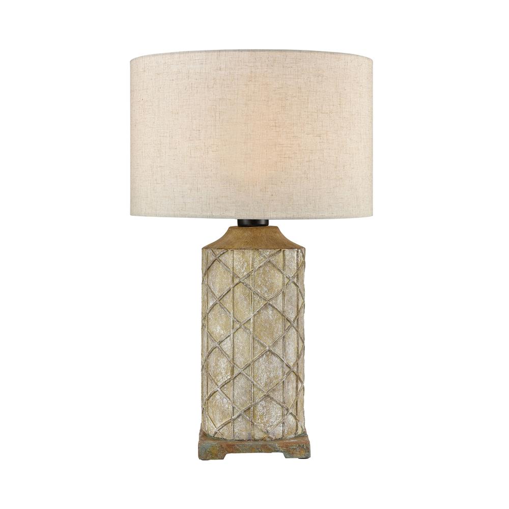 Elk Home D4388 Sloan Outdoor Table Lamp in Brown and Grey in Brown; Grey; Antique White