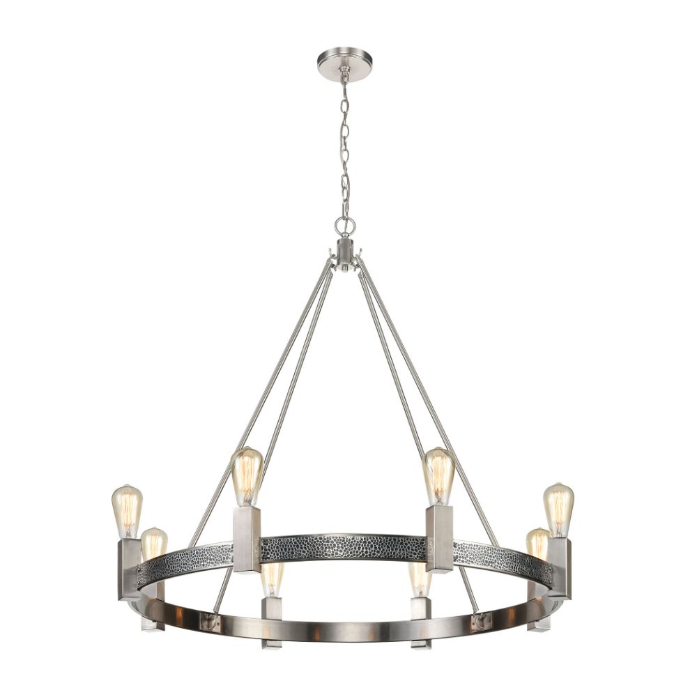 ELK Home D4619 Impression 8-Light Chandelier in Silver and Satin Nickel in Silver
