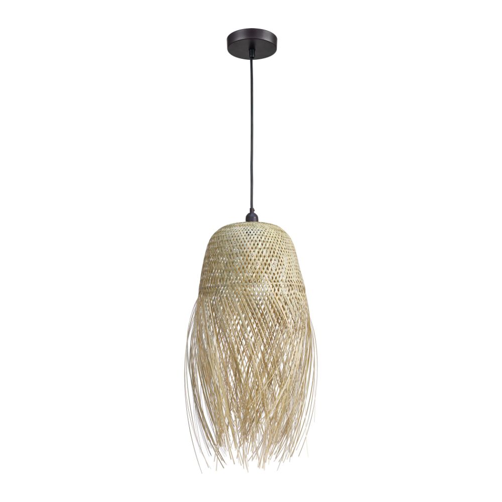 ELK Home D4640 Marooner 1-Light Pendant in Natural Finish with a Woven Bamboo Shade in Brown