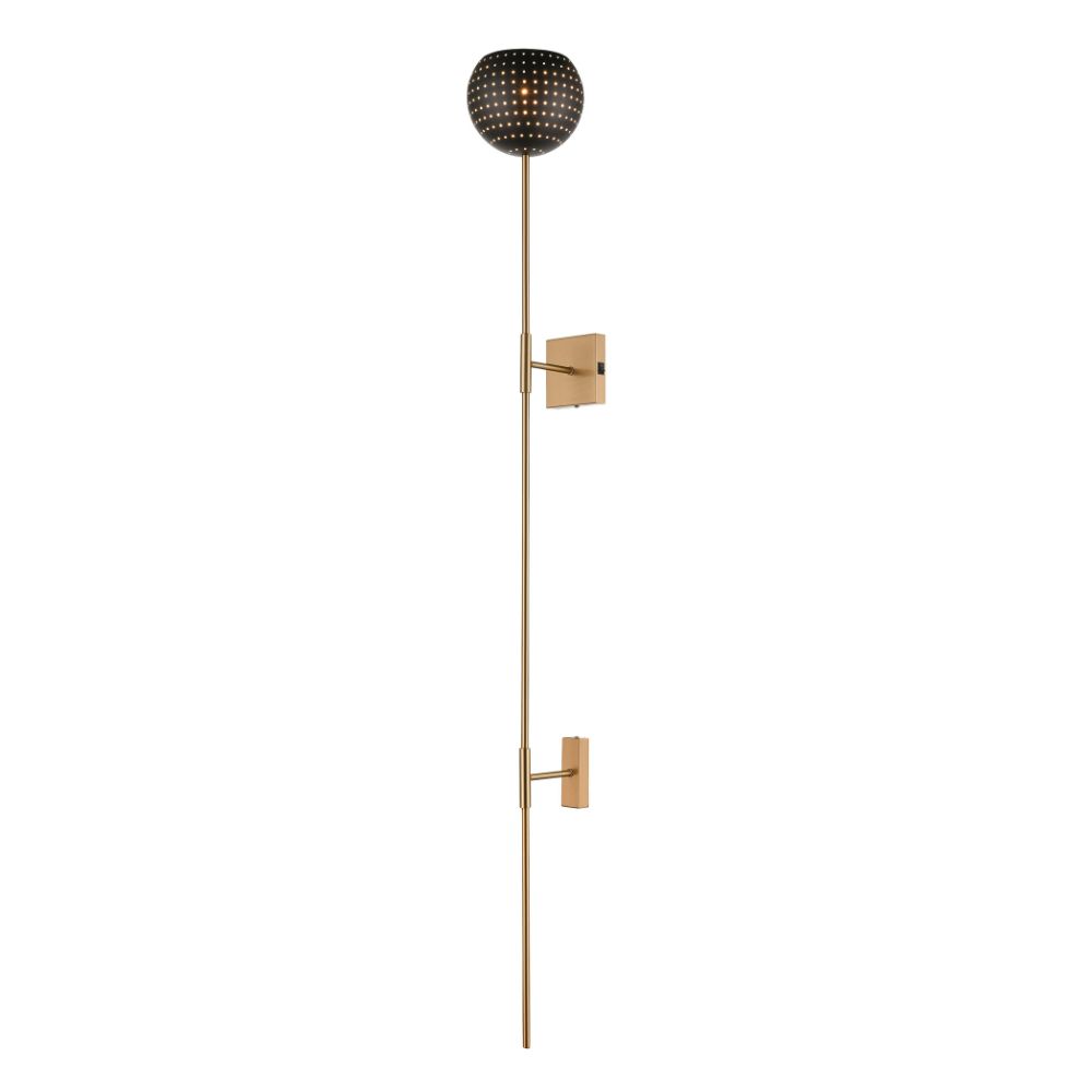 ELK Lighting D4652 Scarab 1-light Plug-in Wall Sconce In Black, Satin Brass