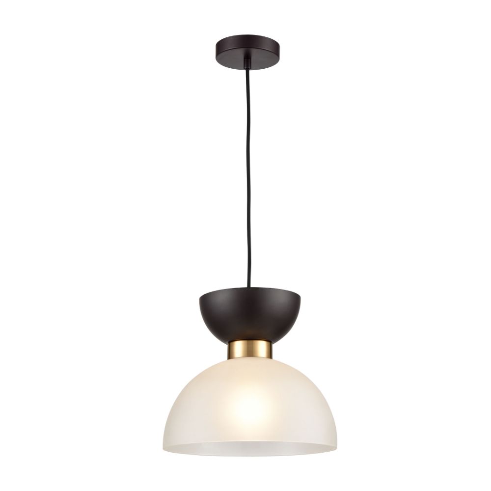 ELK Lighting D4672 Softshot 1-light Pendant In Oil Rubbed Bronze, Frosted Glass, Aged Brass