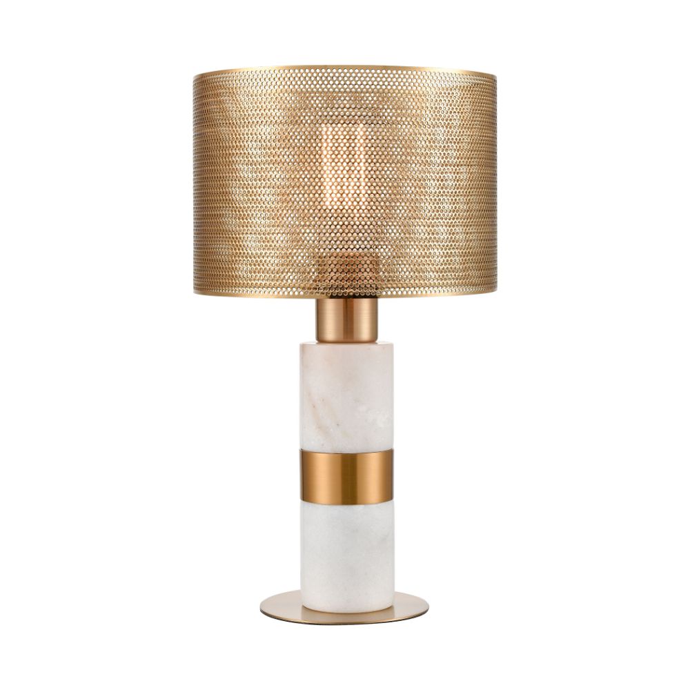 ELK Lighting D4677 Sureshot Accent Lamp In Aged Brass, White